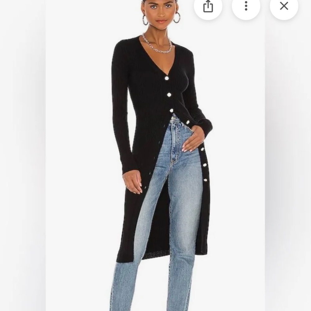 Lover + Friends Ribbed Long Black Cardigan.